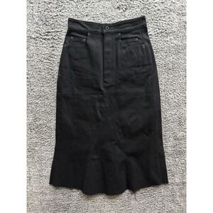 Rick Owens DRKSHDW Bolan Godet‎ Cut Denim Skirt in Black size 26 US